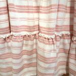 Entro  Tiered Pink & White Pink Striped Mini Ruffle Detail Bell Sleeves Dress Photo 5