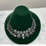 Teardrop Crystal Statement Necklace With Adjustable Chain Goth Wedding Prom Silver Photo 1