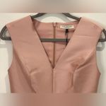 Halston Heritage  Structured Mini Dress Cocktail Party V Neck Light Pink 2 Chic Photo 3