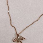 Petite Angel heart pendant gold necklace Photo 0