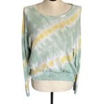 Vanilla Star Jeans Vanilla Star Green yellow white Tie-Dye Long Sleeve Plus Waffle Top Size 1X Photo 0