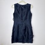 Samuel Dong 100% Silk 3D Rosette Brodee Organza Shift Dress Size 8 Black‎ Black Photo 6