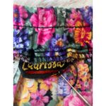 Vintage Floral Midi Skirt Pink Yellow Purple Cottage Core Pleats Cotton Sz Small Photo 4