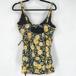 Old Navy  Women Floral Wrap Swim Dress One Piece Black Yellow Sunflowers Size L Photo 3