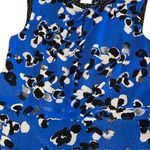 CAbi  #5576 Untamed Electric Blue Floral Dress‎ Asymmetrical Sleeveless Size Med Photo 14