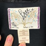 Free People  Black Tuxedo Lace Lapel Cropped Boho Blazer Size Small Photo 7