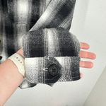 Lucky Brand  Women's Size‎ Medium Oversized Black Grey White Thick Shacket Fall Photo 7