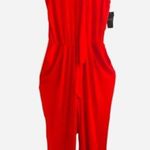 Lauren Ralph Lauren Jumpsuit XL NWT Simran Necktie Choker Cut Out Red Party Photo 2