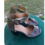 Urban Outfitters  chunky heel shoes open toe ankle strap suede grey size 7 Photo 0