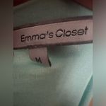 emma's closet  Women's Teal V Neck Tunic Blouse Short Sleeve Medium Photo 4