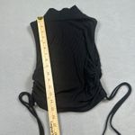 ZARA  Womens S Black Ribbed Mock Neck Sleeveless Tank Top with Drawstring Sides Photo 3