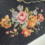 Vintage 60s Black Fully Beaded Floral Needlepoint Bag Photo 1