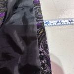 Talbots Woman Paisley Print Blazer Jacket Purple Yellow Black Size 14W velvet Photo 11