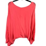 Davide Silvana Layered Poncho Blouse S Coral Built In Tank Viscose Made In Italy Orange Photo 1