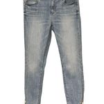 Loft Skinny Crop Light Wash Nautical Lace Up Hem Stretch Mid Rise Jeans, Sz 4 Photo 2