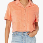 UGG  NWT Saniyah French Terry Orange Boxy Button Casual Shirt Size Large Photo 0