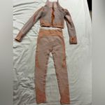 Stylish Women's Pink Textured Jumpsuit Size XS Photo 2