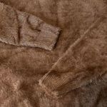 ZARA Fuzzy Mockneck Sweater Brown Size Small Photo 7