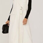MARINA MASCONE Long Wrap Vest Cream Size Medium White Photo 0