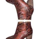 Madewell The Rosie Boot Women's Size 6.5 Red Snake Embossed Leather Ankle Bootie Photo 5