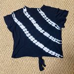 Gab & Kate  Navy Tie-Dye Women's Top w Knot Photo 1