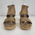 Euro Soft By Sofft Womens Sandals Size 6M Tan Suede Leather Strappy Cork Wedge‎ Photo 6