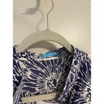 J. McLaughlin  Blue and White Daisy Cotton Popover Tunic Top Sz. S Photo 3