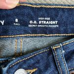 Old Navy  High Rise O.G. Straight Adley dark wash ripped knee jeans, size: 8 tall Photo 11