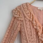 Love Shack Fancy Macey Crop Top XS Rosewater Pink Lace Ruffle Long Sleeve Blouse Photo 4