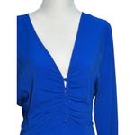 NEW Lulus Womens Royal Blue Long Sleeve Ruched V Photo 7
