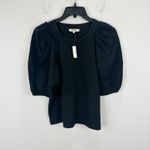 J.Crew Madewell Puff Sleeve Tee Shirt Cotton Top Relaxed Minimalist Jet Black XXS NWT Photo 6