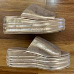 Free People  Shimmering Gold Platform Sandals Photo 1