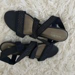 Coach and Four Studded Wedge Sandals‎ Navy Blue Strappy Comfort Size 10 Photo 3