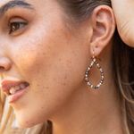 Stella & Dot NWT Zoe Earrings Mixed Metal Drop Shaped Hoop - , SOLD OUT Photo 0