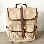 Lucky Brand Cotton Canvas Leather Backpack in Tan Pebble Print Photo 0