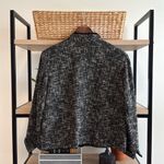 Talbots NWT Woven Boucle Black and White Tweed Blazer w/Grosgrain Trim, 14 Photo 4