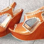 Madden Girl Brown Peep Toe Wedges  Photo 0