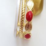 Free People New! FP Red White Gold Cuff Ring Photo 6