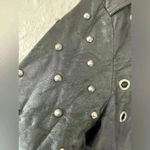 Ci Sono Black Faux Leather Silver Spiked Embellishment Jacket; size S Photo 3