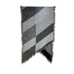 Italian Cashmere & Wool Asymmetrical Wrap Scarf Black Photo 1