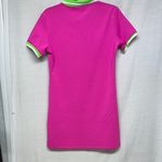 WHY Polo Mini Dress Large Stretch Fushia Pink Preppy MSRP 89 Photo 3