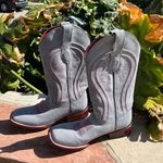 Ferrini Womens Roughrider Square Toe Boots Mid Calf Low Heels 81/2 Gray Size 8.5 Photo 2