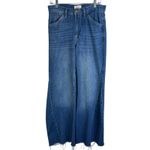 Frame  Le Baggy Palazzo Jeans Altered Raw Hem Size 26 Wide Leg Flare Medium Wash Photo 2