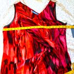 Simply Vera Vera Wang Orange black Asymmetrical Ruched Sheath Dress Size L Photo 3