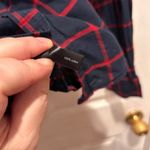 The Limited  Navy Red Plaid Button Down Shirt Women's Size L 100% Cotton Photo 2