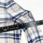 Trovata Womens Birds Of Paradise Peplum Plaid Blouse Size XS 3/4 Blue Photo 2