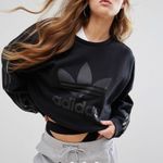 Adidas Cropped Mesh Sweatshirt Black Size L Photo 0