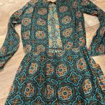 Patrons of Peace  | Long Sleeve Open Back Romper Boho Teal Women’s Size M Photo 10