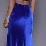 Shail K Royal Blue, Velvet Prom/Formal Dress Photo 3