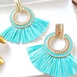 Free People New! FP Amber Raffia Earrings Photo 3